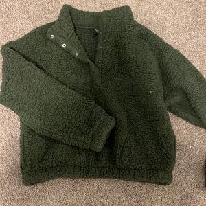 Fluffy olive green jacket- never worn before